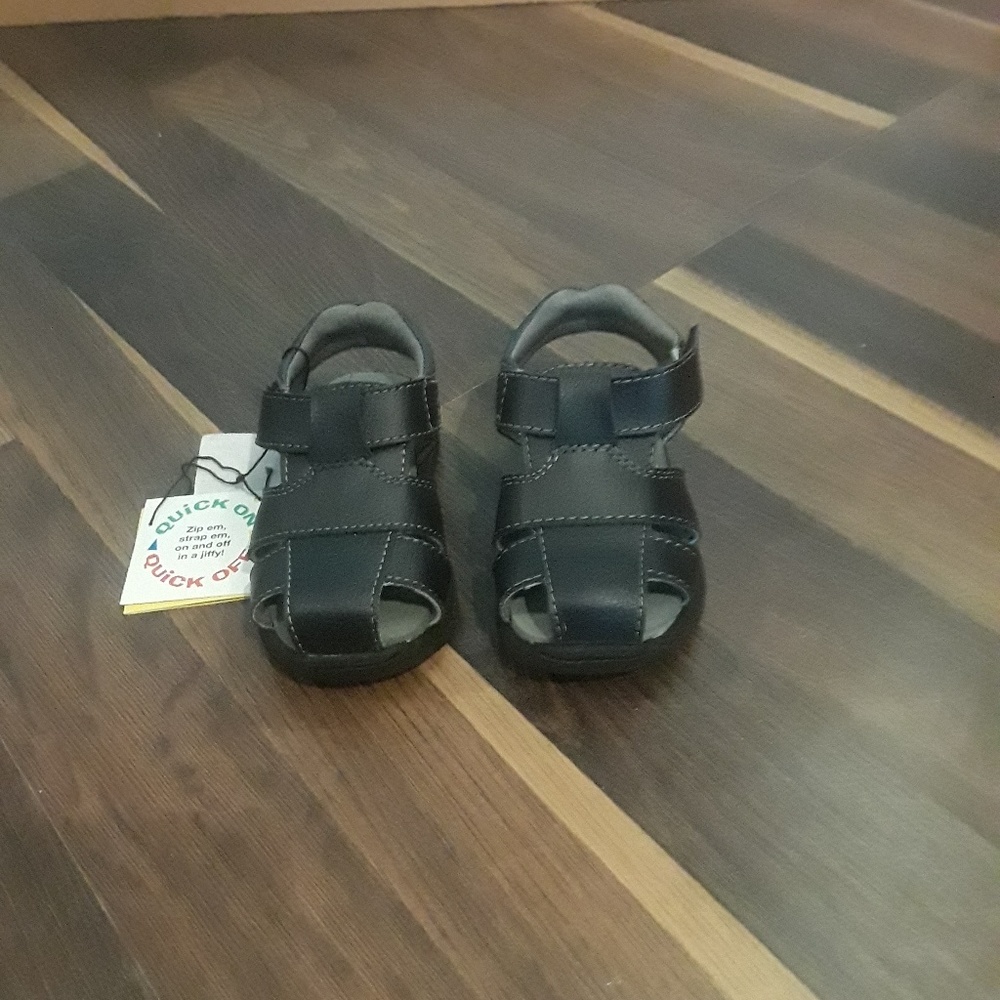 Smart fit boys leather navy blue sandals